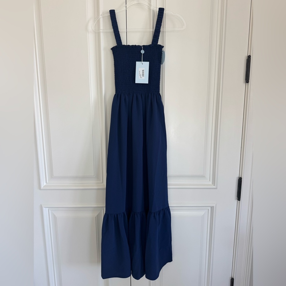 Hill House Home Anjuli Blue Smocked Maxi Dress